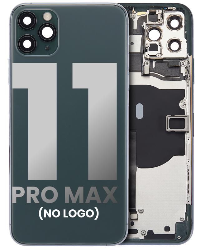 Tapa trasera con componentes pequenos pre-instalados para iPhone 11 Pro Max (Sin logo) (Verde medianoche)