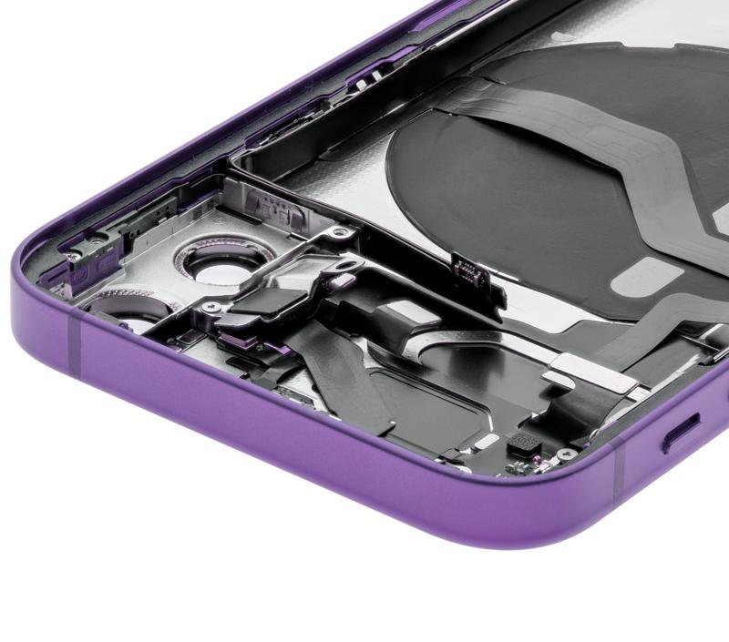 Tapa trasera con componentes pequenos pre-instalados para iPhone 12 Mini (Version US) Morada