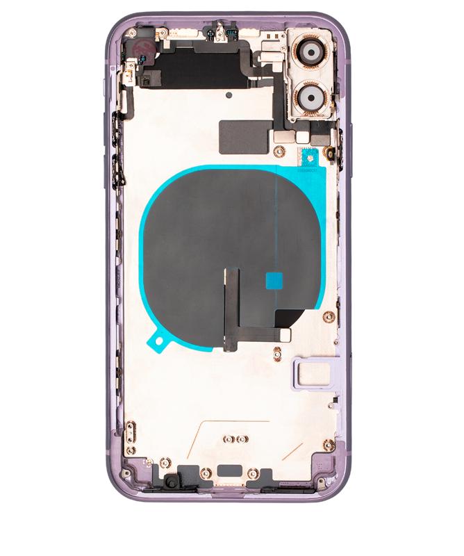 Tapa trasera con componentes pequenos pre-instalados para iPhone 11 (Usada original Grado C) (Morado)