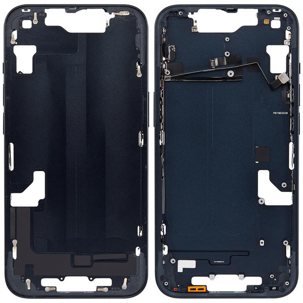 Carcasa media con botones de encendido y volumen para iPhone 14 (version US) (Aftermarket Plus) (Midnight)