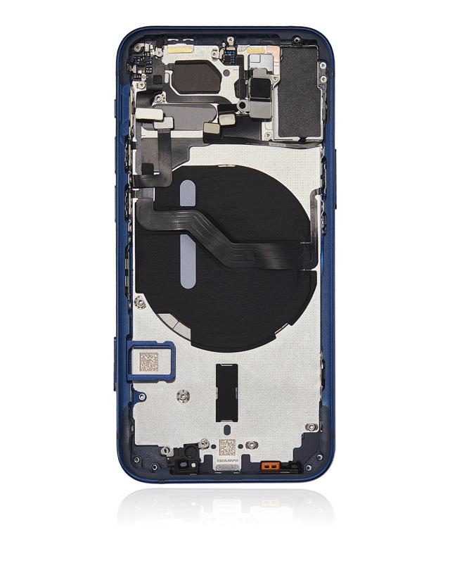 Tapa trasera con componentes pequeños preinstalados para iPhone 12 Mini azul