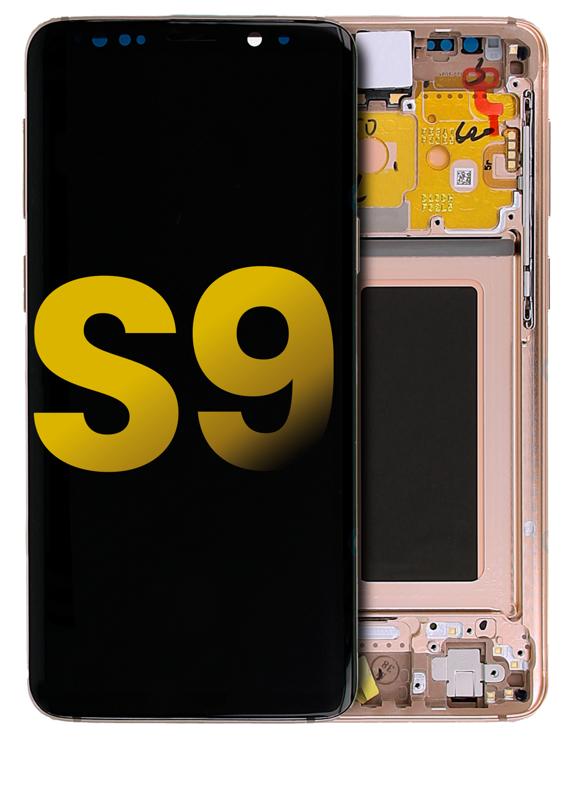 Pantalla OLED para Samsung Galaxy S9 con marco (Dorado Amanecer)