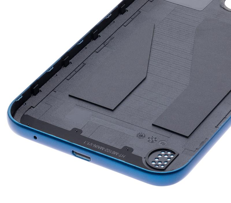 Tapa trasera de vidrio para Motorola Moto E6S (XT2053 / 2020) (Azul Pavo Real)