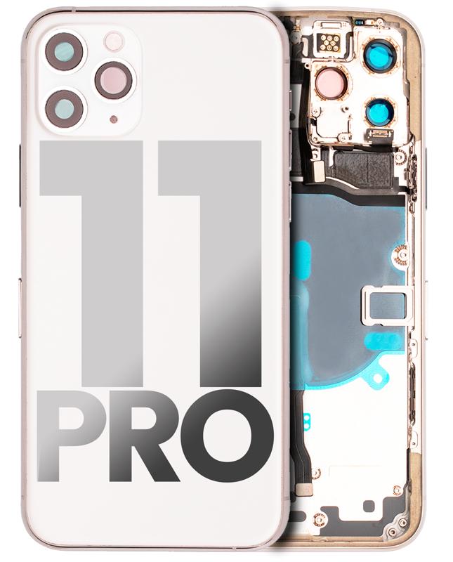 Tapa trasera con componentes pequeños pre-instalados para iPhone 11 Pro (Original Usada: Grado C) (Plata Mate)