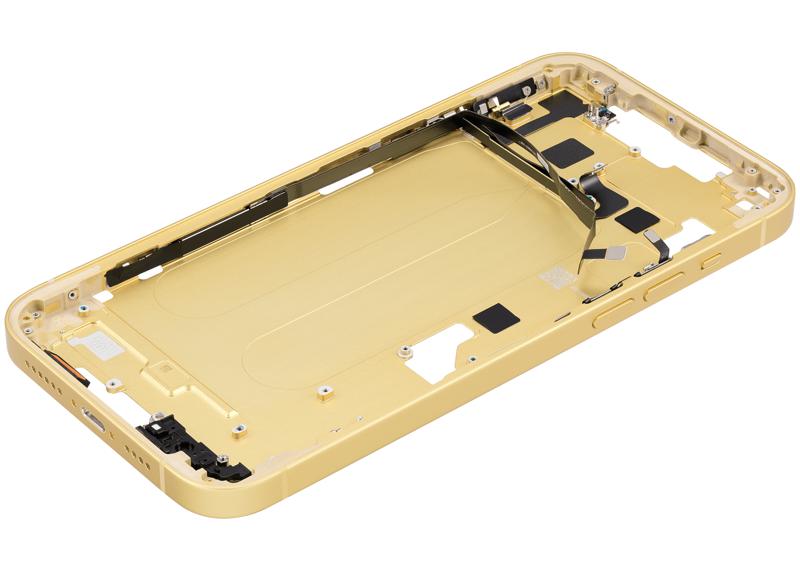 Carcasa media con botones de encendido y volumen para iPhone 14 Plus (Amarillo) (OEM Usado Grado C)