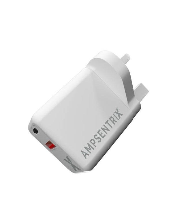 Adaptador de corriente de pared USB Tipo C y USB Tipo A de 20W (AmpSentrix) (220V UK)