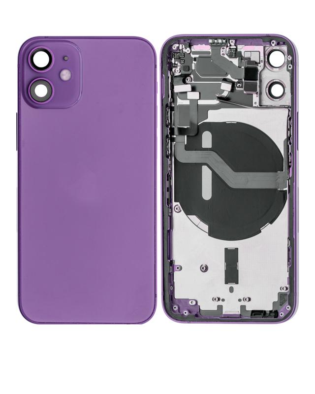 Tapa trasera con componentes pequenos pre-instalados para iPhone 12 Mini (Version US) Morada