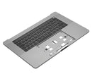 Cubierta superior con teclado para MacBook Pro 15" con Touch Bar (A1707 / Finales 2016 / Medio 2017) (Teclado francés) (Gris espacial)