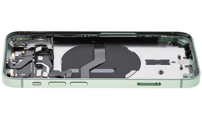 Tapa trasera con componentes pequenos para iPhone 12 Mini Verde