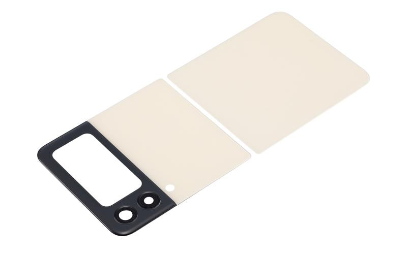 Tapa trasera con lente de camara para Samsung Galaxy Z Flip 3 5G (Crema)