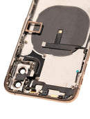 Tapa trasera con componentes pequenos pre-instalados para iPhone XS (Usado original calidad B) (Oro)