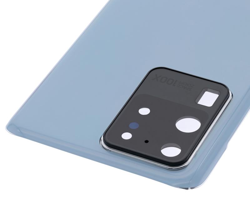 Tapa trasera con lente de camara para Samsung Galaxy S20 Ultra (Azul)