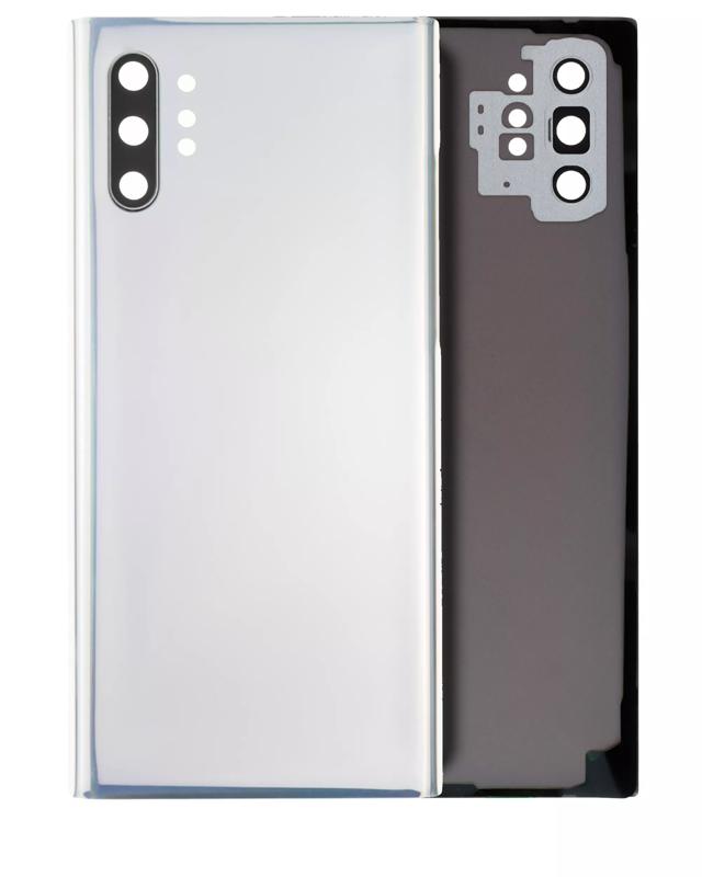 Tapa trasera con lente de camara para Samsung Galaxy Note 10 Plus / 5G (original) (Aura Glow / Plata)