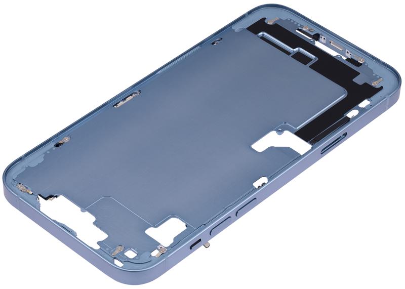 Carcasa de Marco Medio para iPhone 14 Plus con Botones de Encendido y Volumen (Version Internacional) Azul