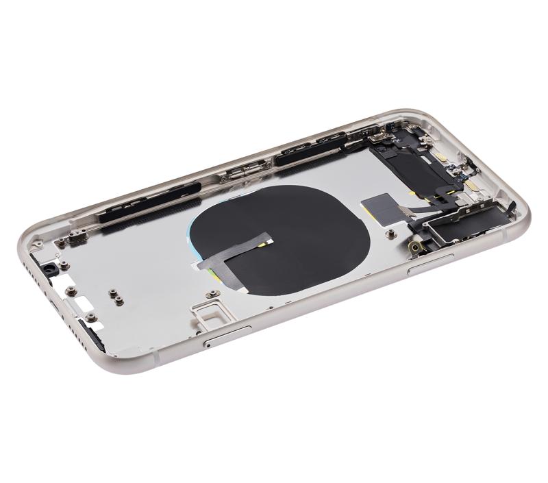 Carcasa trasera con componentes pequenos pre-instalados para iPhone 11 (Blanco)