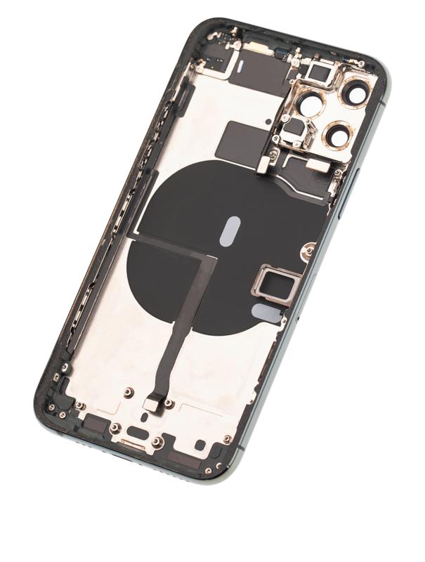 Tapa trasera para iPhone 11 Pro con componentes pequenos pre-instalados (Verde medianoche mate)