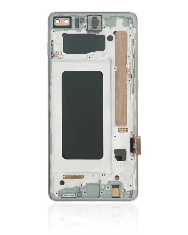 Pantalla LCD con marco para Samsung Galaxy S10 Plus (Sin sensor de huellas) Blanco Prisma