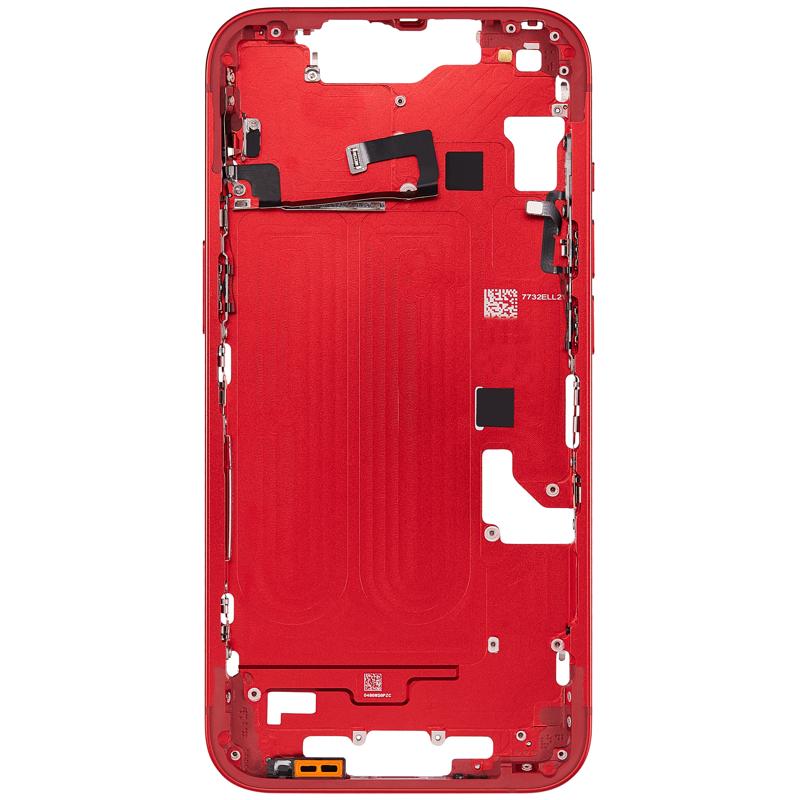 Carcasa intermedia con botones de encendido y volumen para iPhone 14 (Version Internacional) (Rojo)