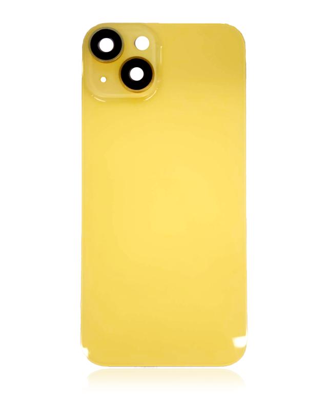 Tapa trasera con placa y magnetico MagSafe para iPhone 14 (Amarillo) (Sin logo)