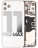 Tapa trasera con componentes pequenos pre-instalados para iPhone 11 Pro Max (Usado original Grado C) (Plata)