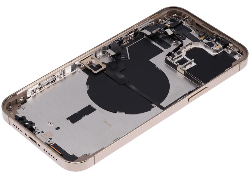 Tapa trasera para iPhone 14 Pro Max (Version Internacional, Sin Logo, Oro)