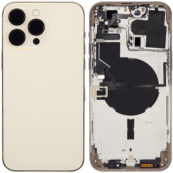 Tapa trasera para iPhone 14 Pro Max (Version Internacional, Sin Logo, Oro)