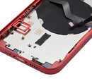 Tapa trasera para iPhone 12 con componentes pequenos pre-instalados (Version US) (Sin logo) (Rojo)