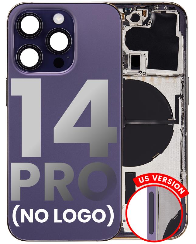 Tapa trasera para iPhone 14 Pro pre-instalada (Version EE.UU) (Sin logo) (Morado oscuro)