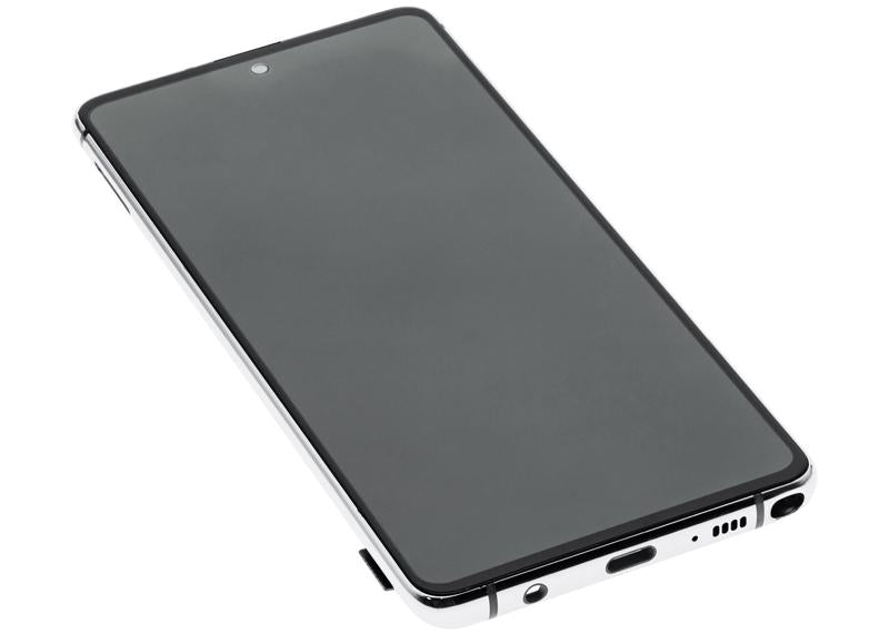 Pantalla OLED con marco para Samsung Galaxy Note 10 Lite (Aura Glow / Plata)