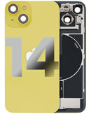 Tapa trasera con placa y iman MagSafe para iPhone 14 (Amarillo)