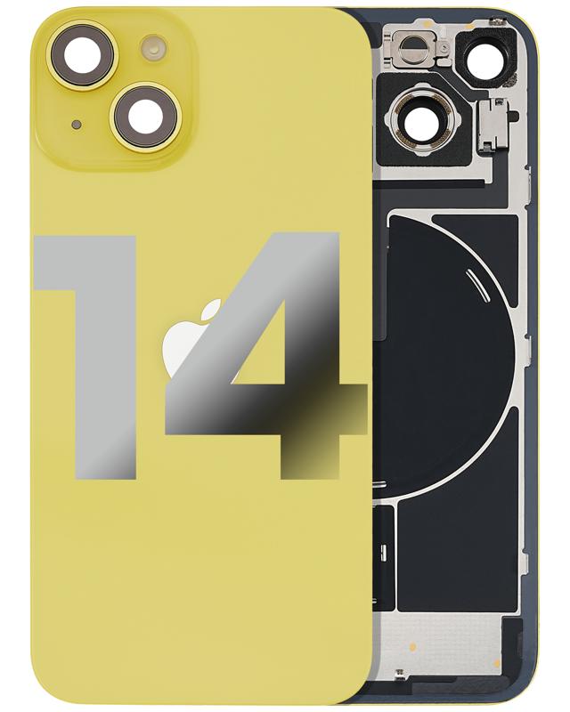 Tapa trasera con placa y iman MagSafe para iPhone 14 (Amarillo)