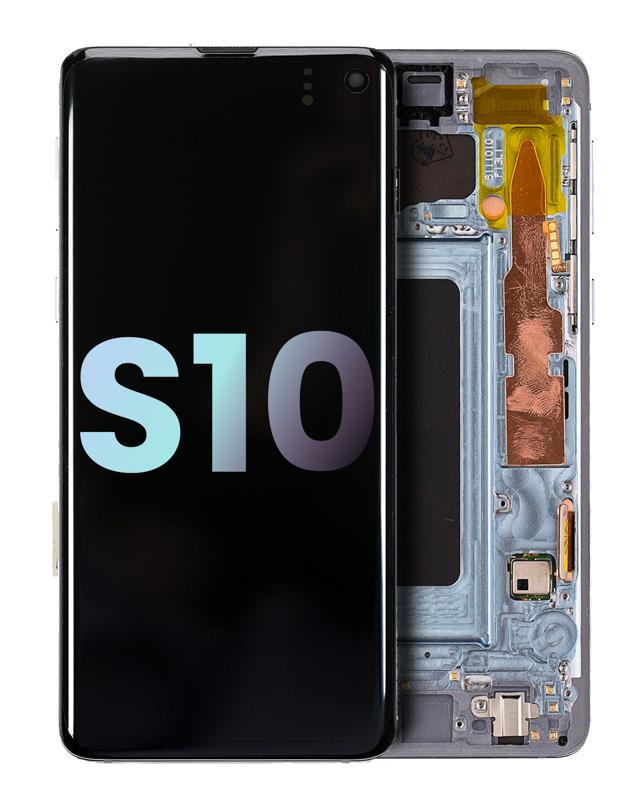 Pantalla OLED para Samsung Galaxy S10 con marco (original) (azul prisma)