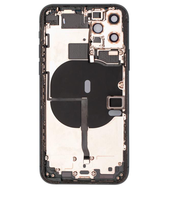 Tapa trasera para iPhone 11 Pro con componentes pequenos pre-instalados (Verde medianoche mate)