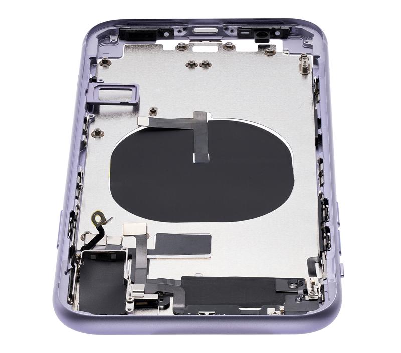 Carcasa trasera con componentes pequenos pre-instalados para iPhone 11 (Purpura)