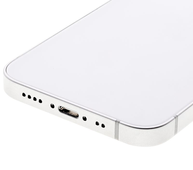 Tapa trasera con componentes pequenos pre-instalados para iPhone 12 Mini (Version EE.UU.) (Original usado: Grado C) (Blanco)