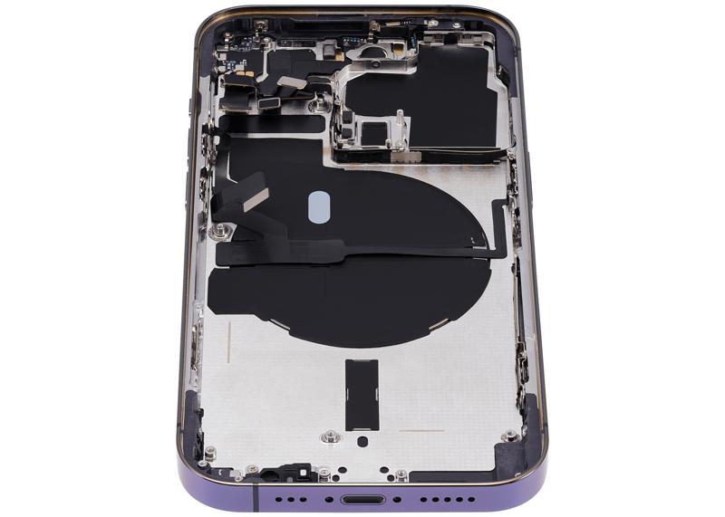 Tapa trasera para iPhone 14 Pro pre-instalada (Version EE.UU) (Sin logo) (Morado oscuro)