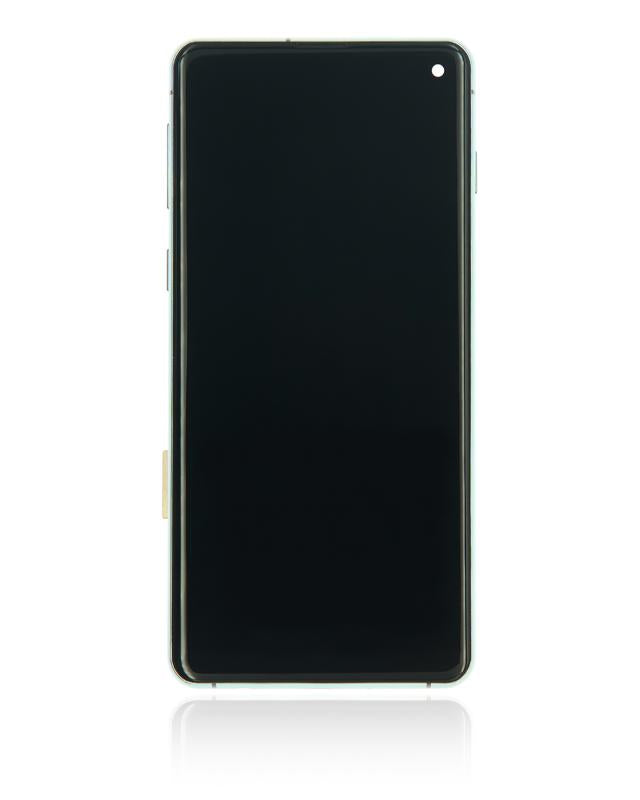 Pantalla LCD con marco para Samsung Galaxy S10 (Sin sensor de huella) (Verde Prisma)