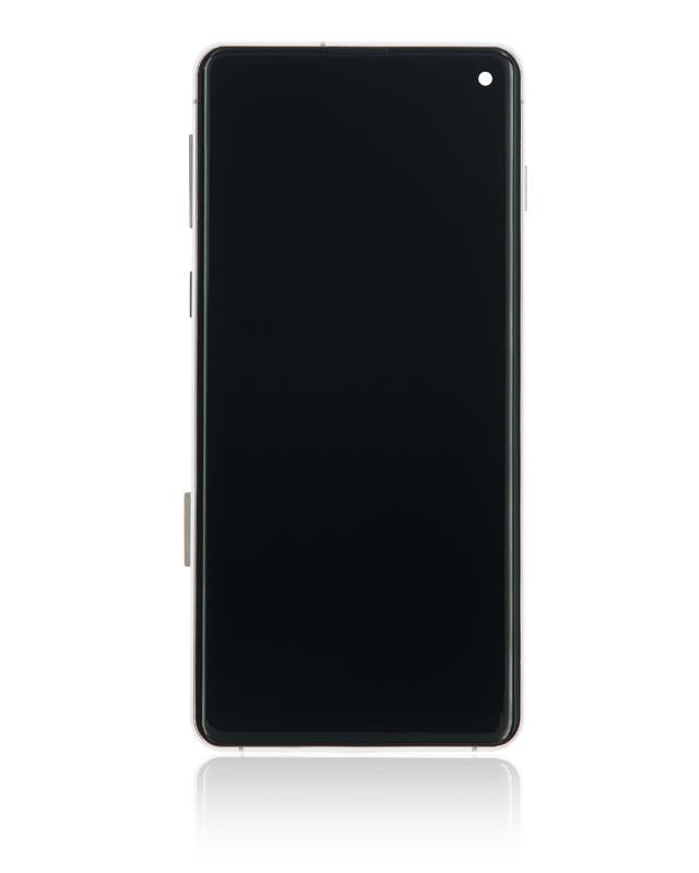 Pantalla LCD con marco para Samsung Galaxy S10 (Sin sensor de huellas) (Blanco Prisma)