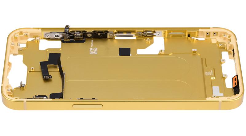 Carcasa intermedia con botones de encendido y volumen para iPhone 14 (Version Internacional) (Amarillo)