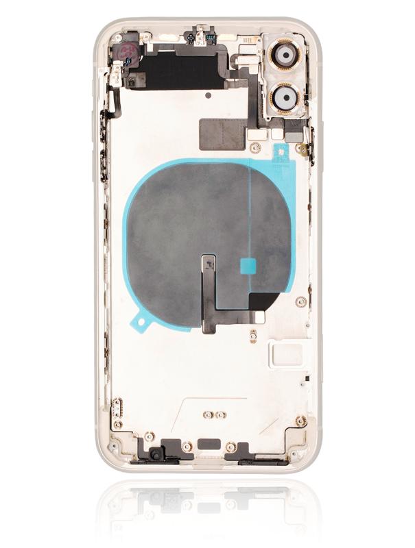 Tapa trasera con componentes pequeños pre-instalados para iPhone 11 (Usado OEM Grado A) (Blanco)