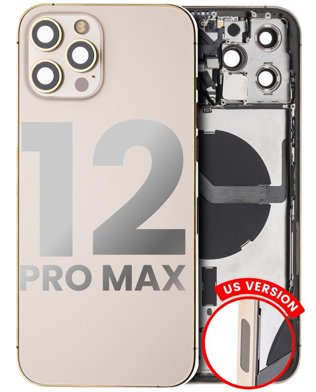 Tapa trasera para iPhone 12 Pro Max con componentes (Versión US) (Oro)