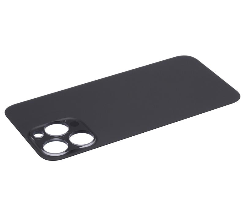 Tapa trasera para iPhone 14 Pro Max con adhesivo 3M (Orificio grande para camara, Negro Espacial)