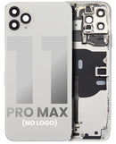 Tapa trasera con componentes pequenos pre-instalados para iPhone 11 Pro Max (Sin logo) (Plata)