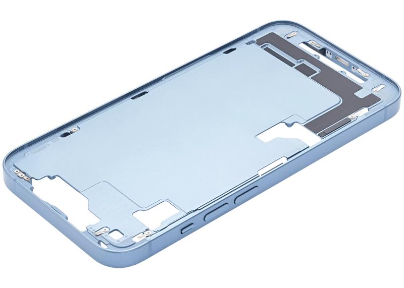 Carcasa intermedia con botones de encendido y volumen para iPhone 14 (Usada OEM Grado C) (Version EE.UU.) (Azul)