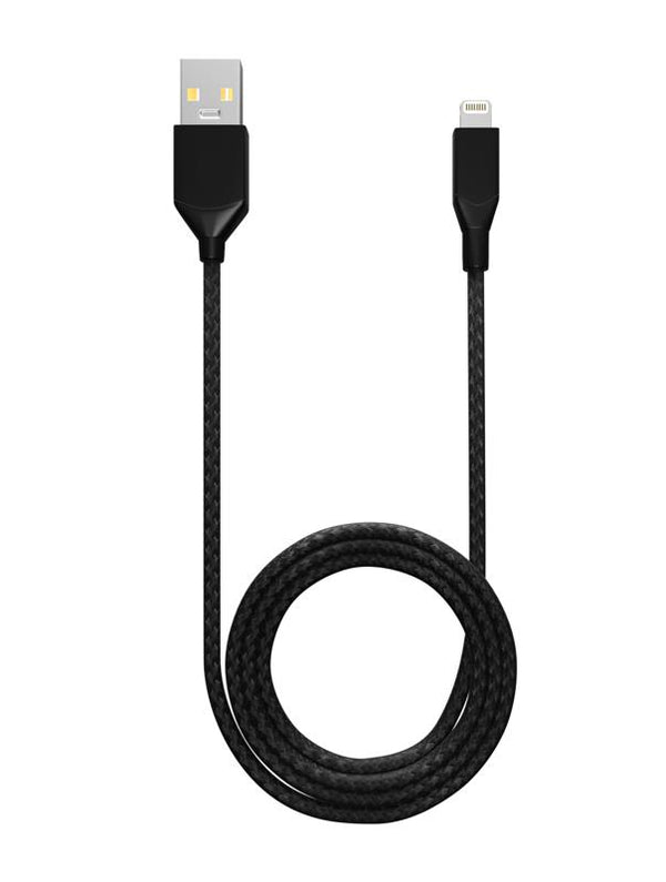 Cable USB Tipo A a Lightning de 3 pies AmpSentrix Infinity Negro