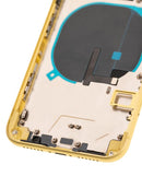 Tapa trasera con componentes pequenos pre-instalados para iPhone 11 (Usada, original, grado C) (Amarillo)