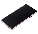 Pantalla LCD con marco para Samsung Galaxy S10 Plus (Sin sensor de huella digital) (Rosa Flamingo)