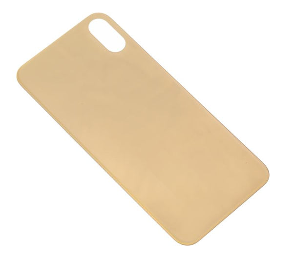 Tapa trasera para iPhone XS con adhesivo 3M (Oro, agujero grande para camara sin logo)