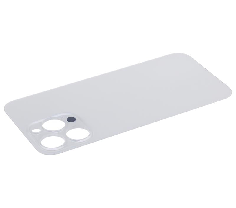 Tapa trasera para iPhone 14 Pro Max con adhesivo 3M (sin logo / orificio grande para camara) (Plata)