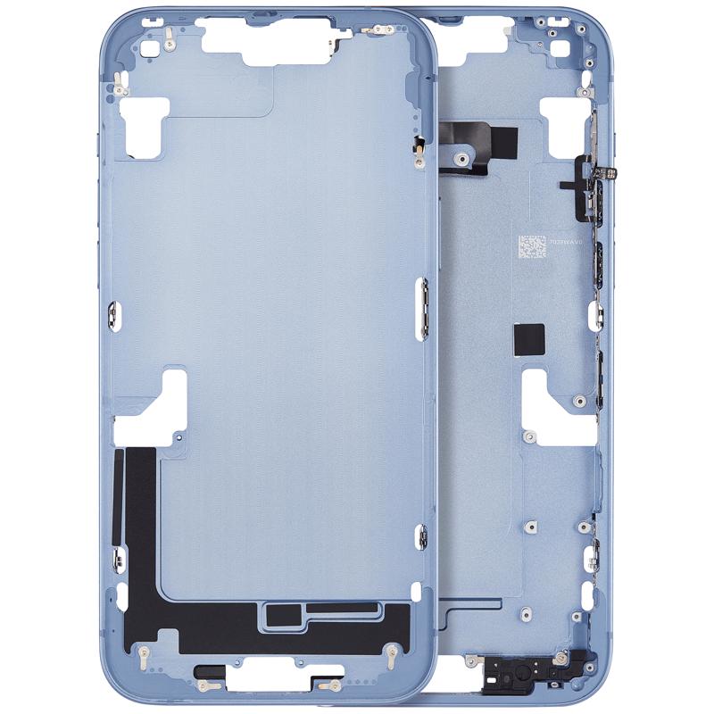 Carcasa de Marco Medio para iPhone 14 Plus con Botones de Encendido y Volumen (Version Internacional) Azul